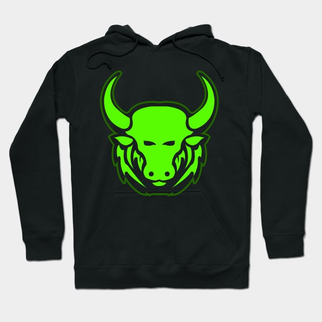 Green Bullish Hoodie by EraserArt